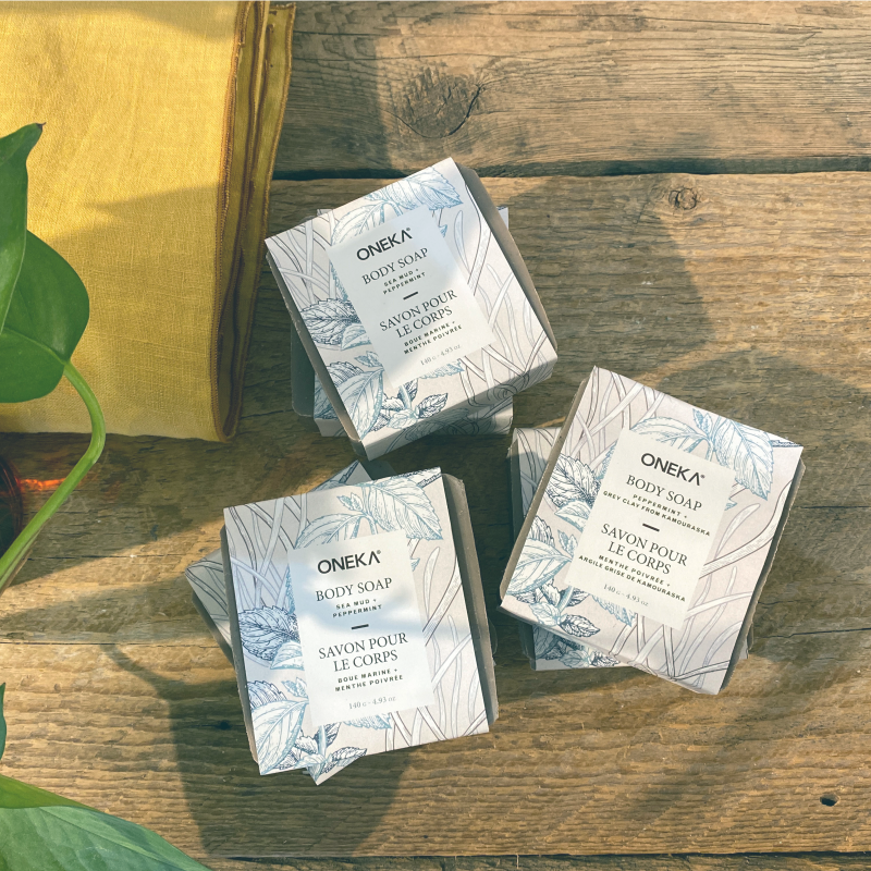 Savon Menthe Poivrée et Argile grise - Caisses (avec étiquette)